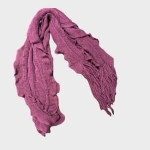 Fringe scarf. 100% acrylic. Purple